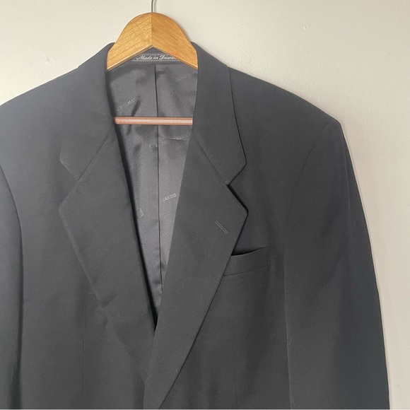 Pierre Balmain Black 100% Pure New Wool Blazer Jacket Size 40 R - Picture 6 of 8